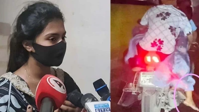 বাইকে দুই তরুণের মাঝে বসে ভাইরাল সেই তরুণী যা বললেন