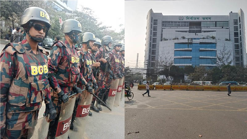 ইসির সামনে বিজিবি মোতায়েন