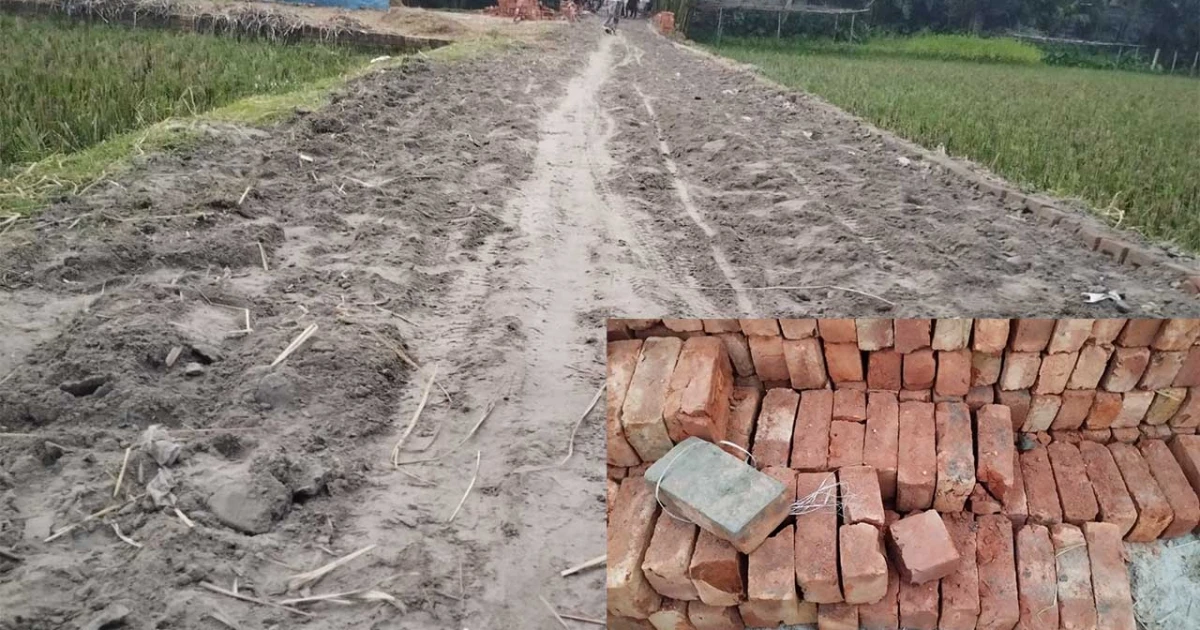 নিম্নমানের ইট-সামগ্রী ও রাতের আঁধারে রাস্তা নির্মাণ কাজে অনিয়মের অভিযোগ চেয়ারম্যানের বিরুদ্ধে