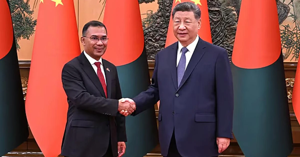 চীনের প্রেসিডেন্টের সঙ্গে প্রধানমন্ত্রী তারেক রহমানের সাক্ষাৎ