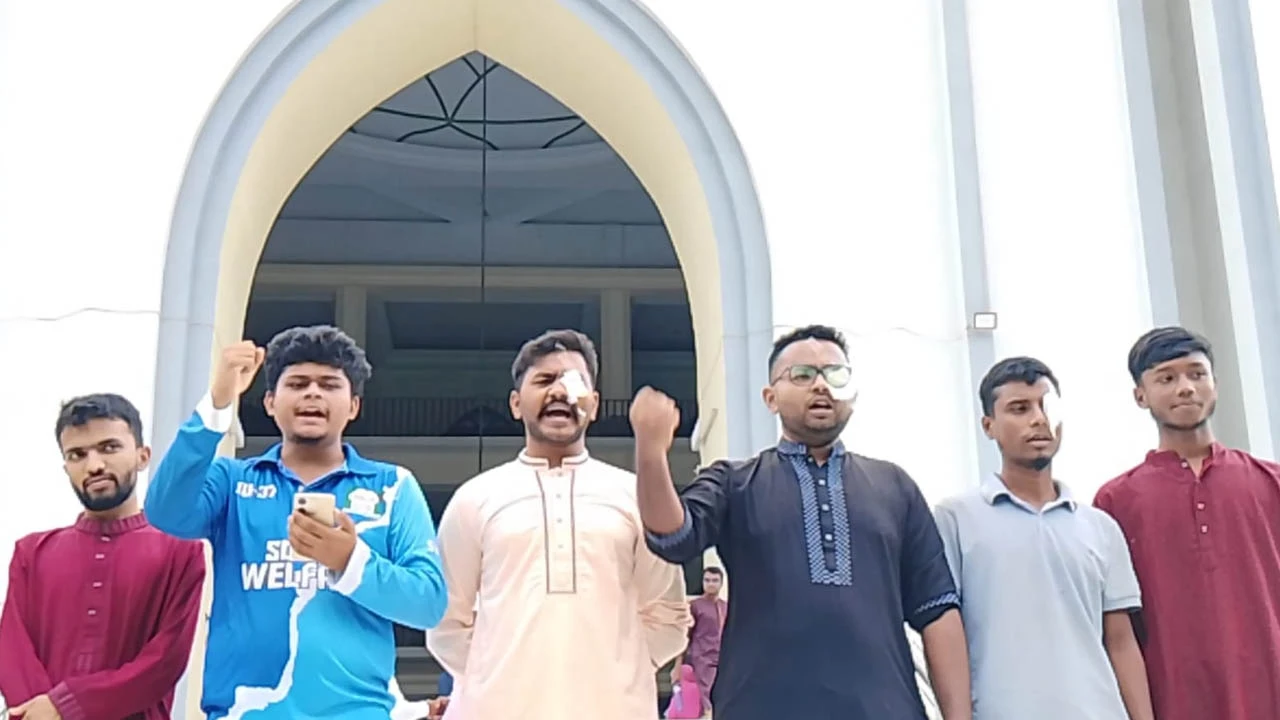 জুলাই নেতৃবৃন্দের উপর হামলার প্রতিবাদে ইবিতে মানববন্ধন