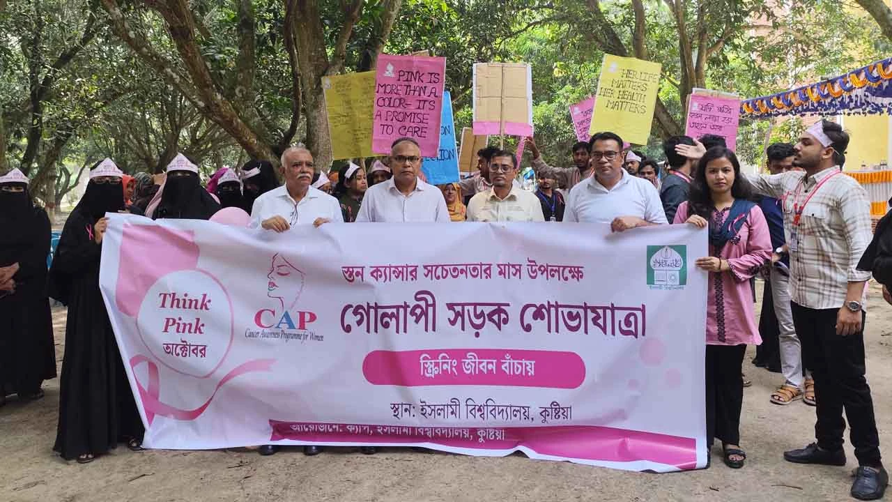 স্তন ক্যান্সার সচেতনতার মাস উপলক্ষে ইবিতে র‍্যালী ও আলোচনা সভা