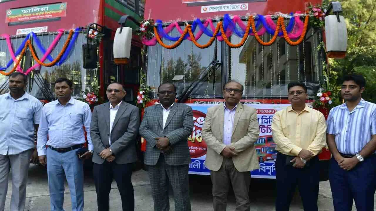 নোবিপ্রবিতে শিক্ষার্থীদের জন্য দুটি বিআরটিসি বাস উদ্বোধন