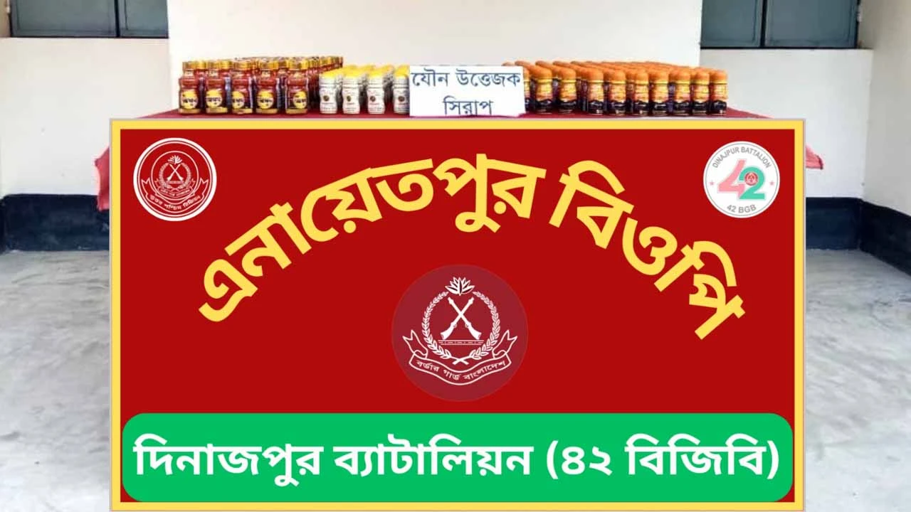 দিনাজপুর ও ঠাকুরগাঁও সীমান্তে বিজিবির অভিযানে মাদক ও নিষিদ্ধ সিরাপ উদ্ধার
