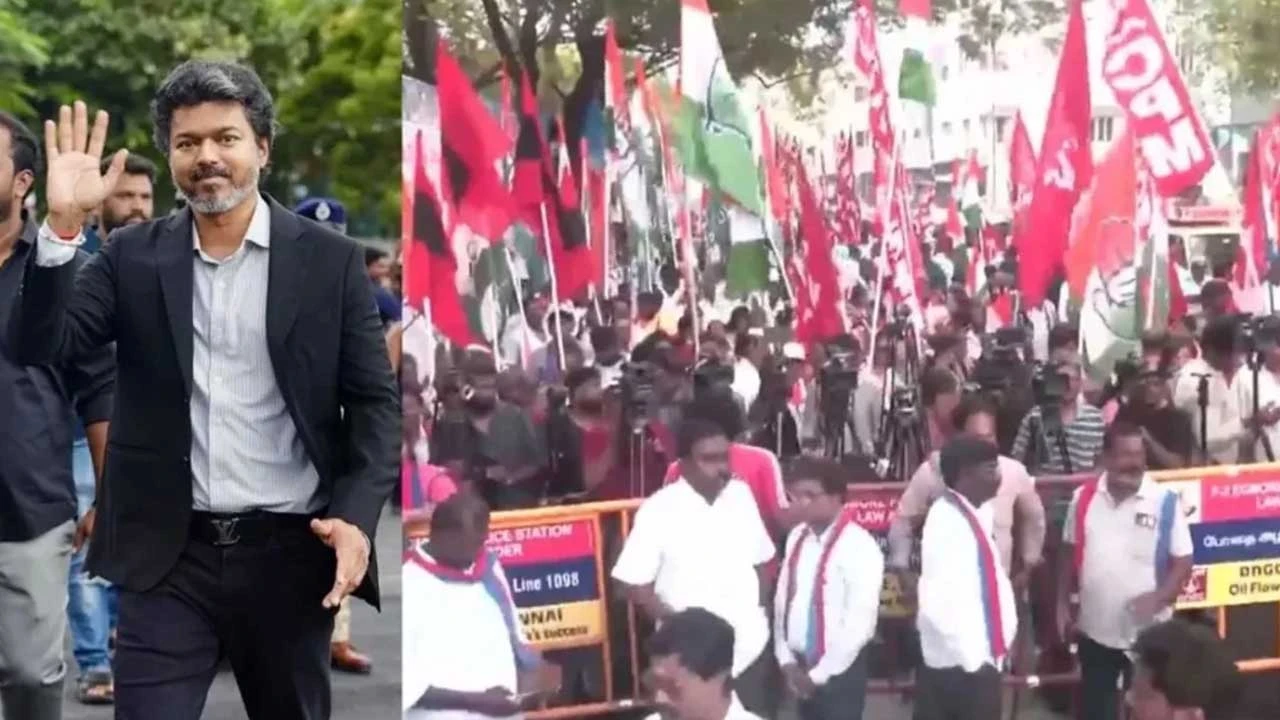 ইন্ডিয়া জোটের পাশে থালাপতি বিজয়, বিক্ষোভে যোগ দিল ‘টিভিকে’