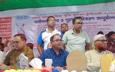 ঠাকুরগাঁওয়ের ভেলাজানে বেগম খালেদা জিয়া স্মৃতি ফুটবল টুর্নামেন্টের ফাইনাল খেলা ও পুরস্কার বিতরণ