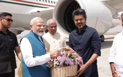চেন্নাই বিমানবন্দরে মোদিকে স্বাগত জানালেন মুখ্যমন্ত্রী বিজয়