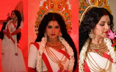 দুর্গারূপে নজর কাড়লেন পরীমণি